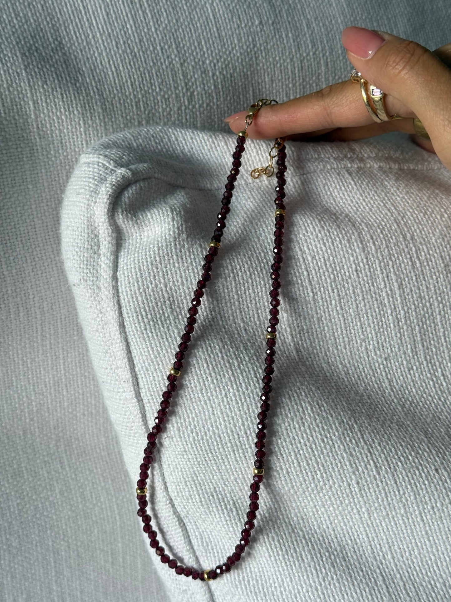 The Garnet x Rondelle Necklace