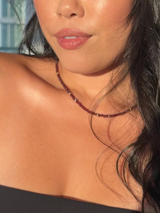 The Garnet x Rondelle Necklace