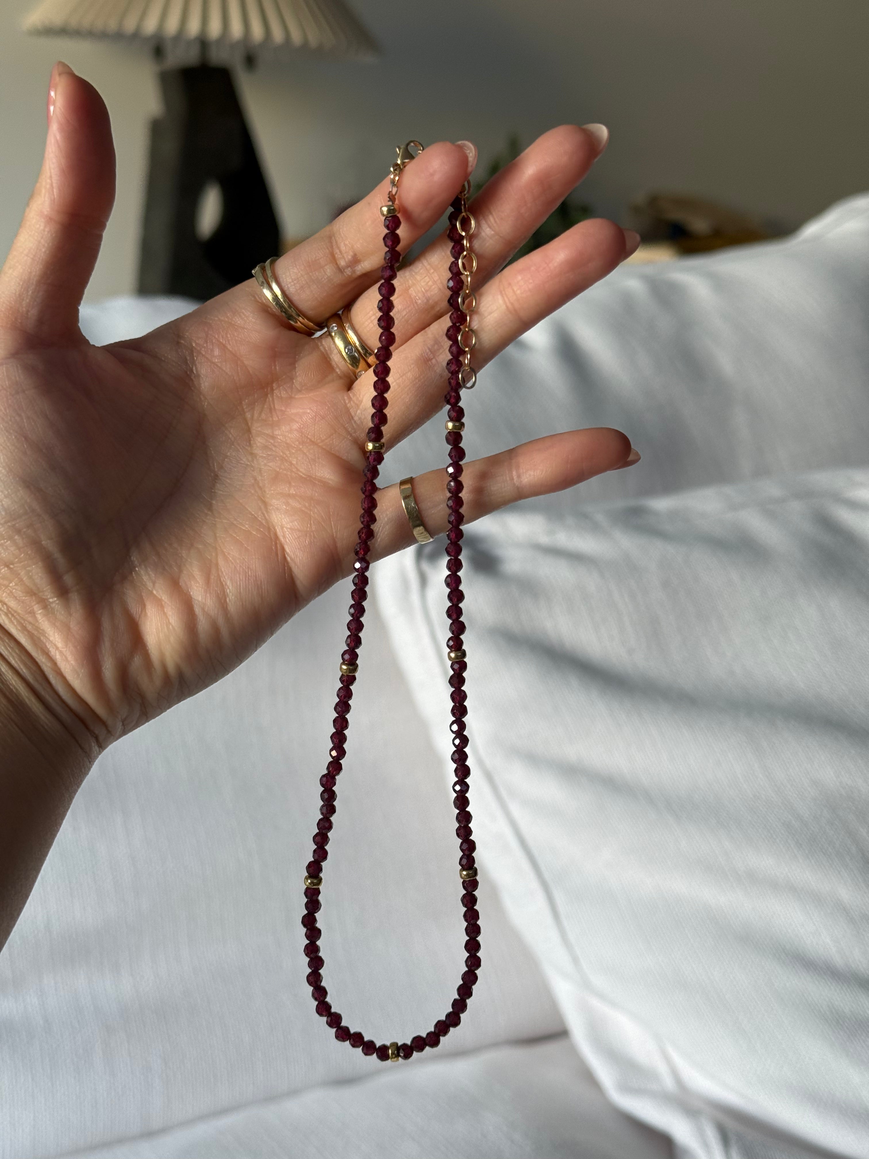 The Garnet x Rondelle Necklace