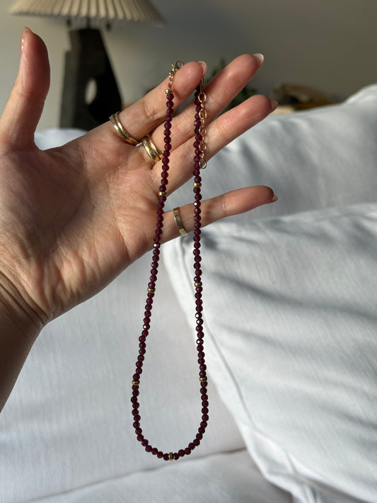 The Garnet x Rondelle Necklace