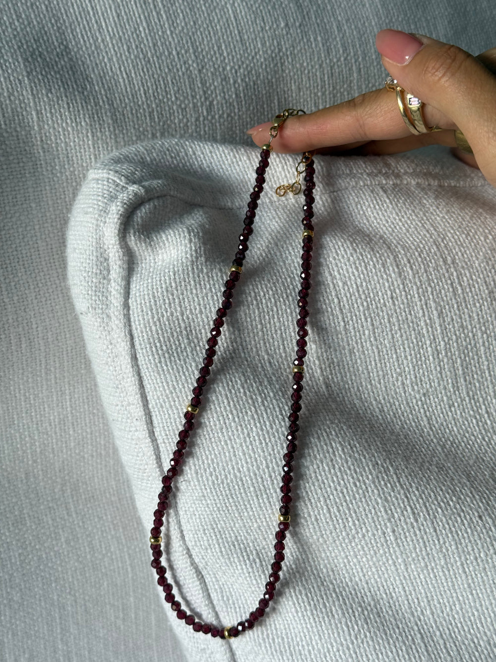 The Garnet x Rondelle Necklace