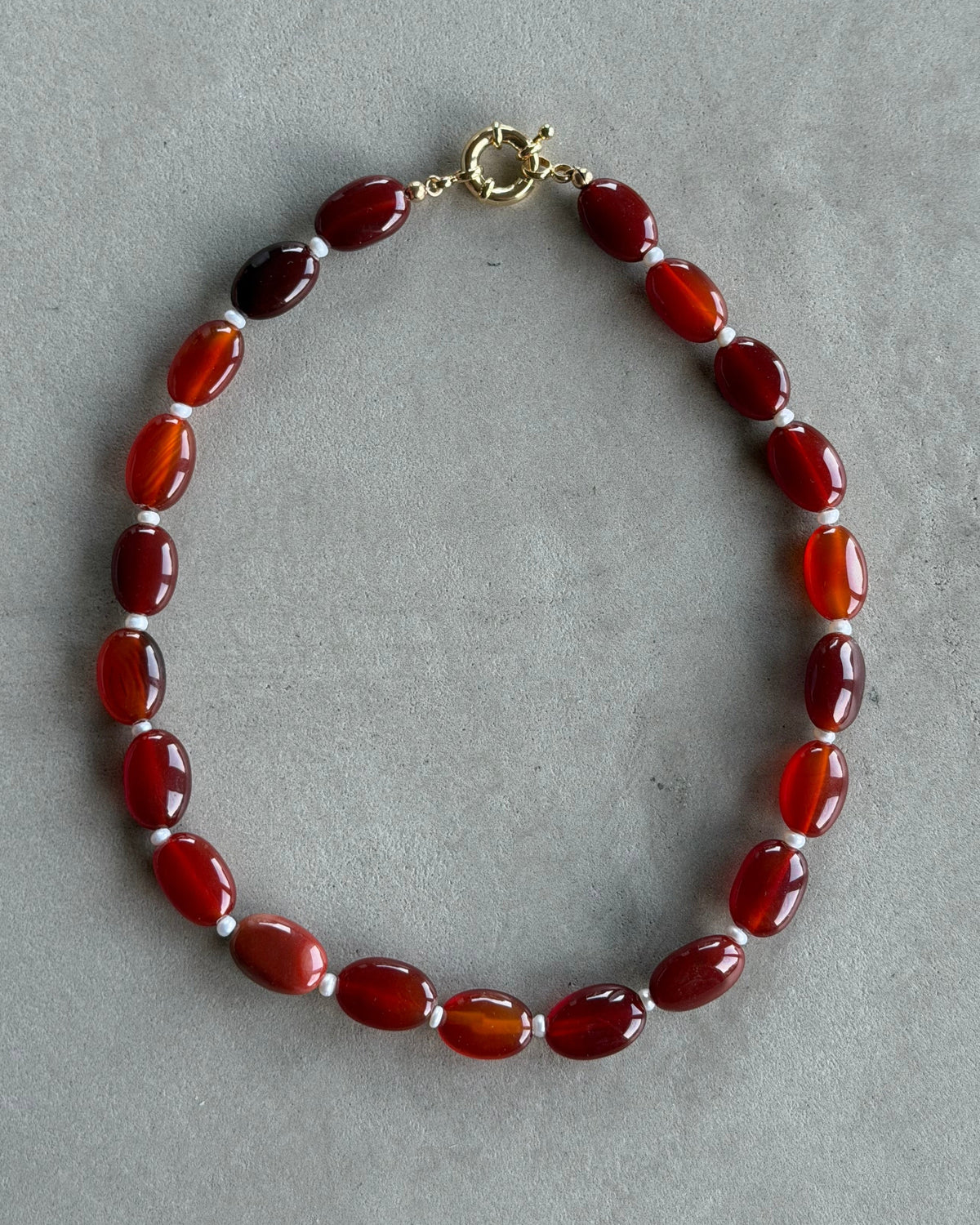 Carnelian & Pearl Necklace