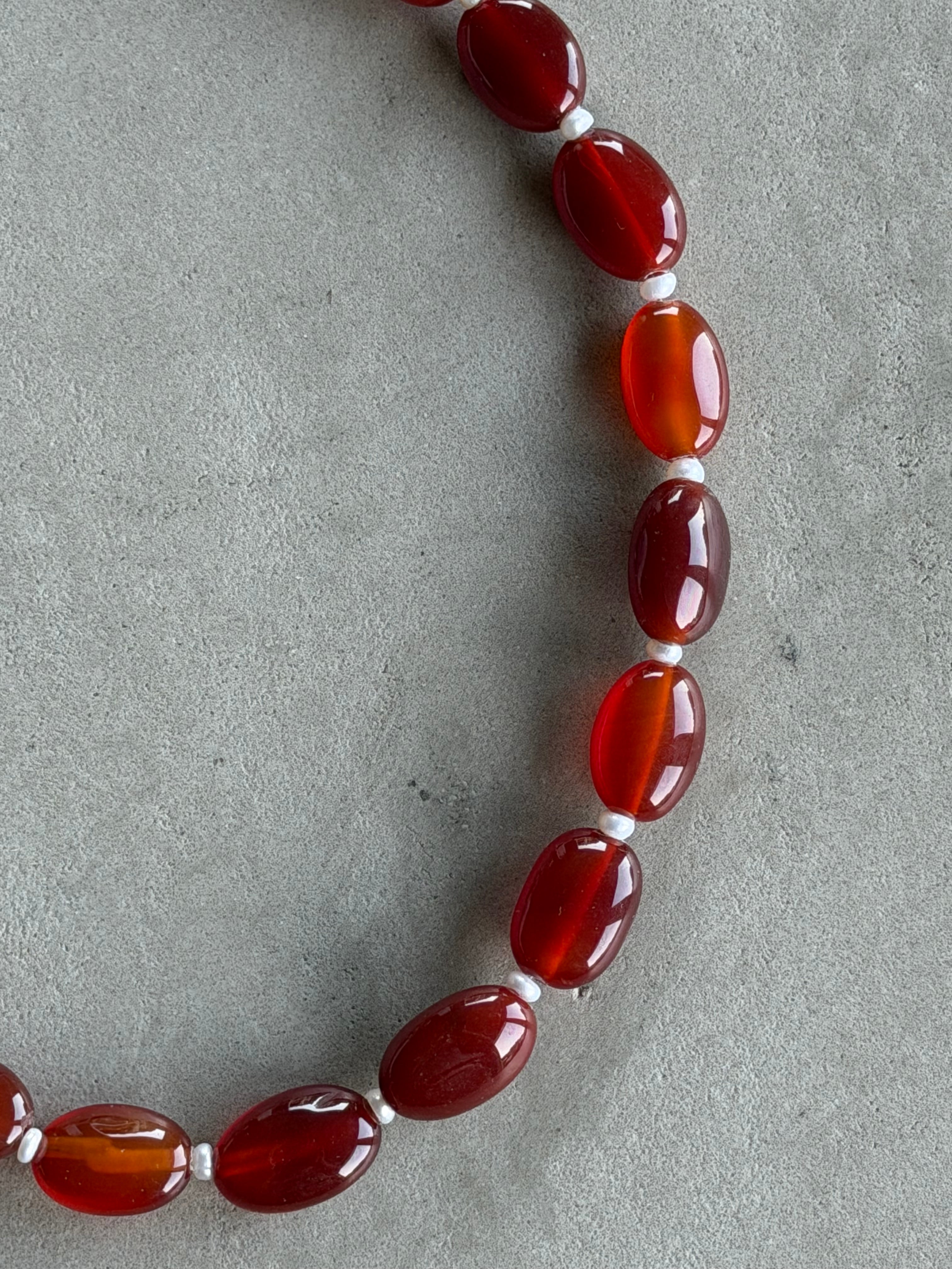 Carnelian & Pearl Necklace