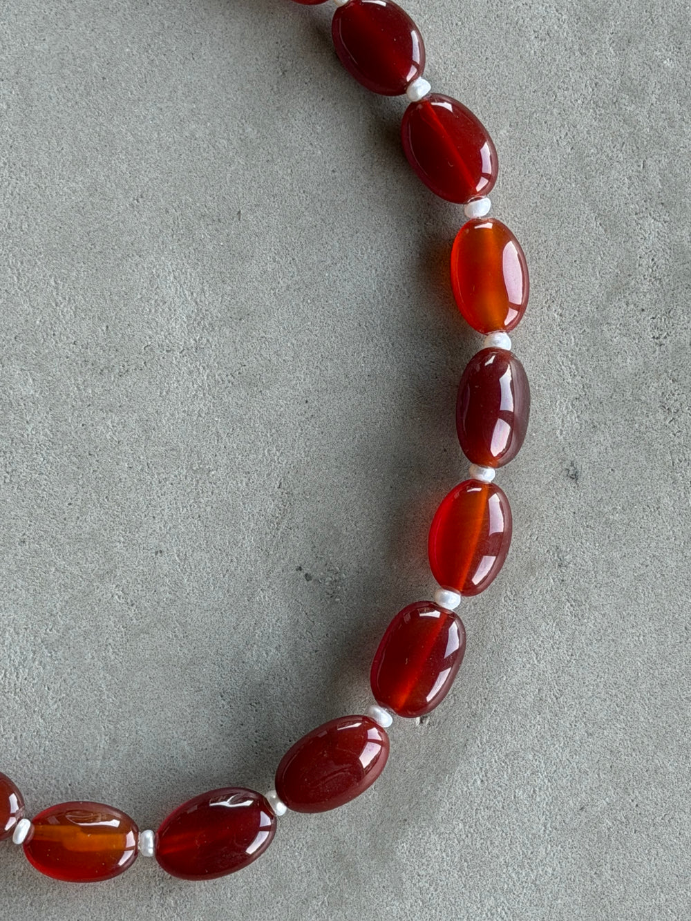 Carnelian & Pearl Necklace