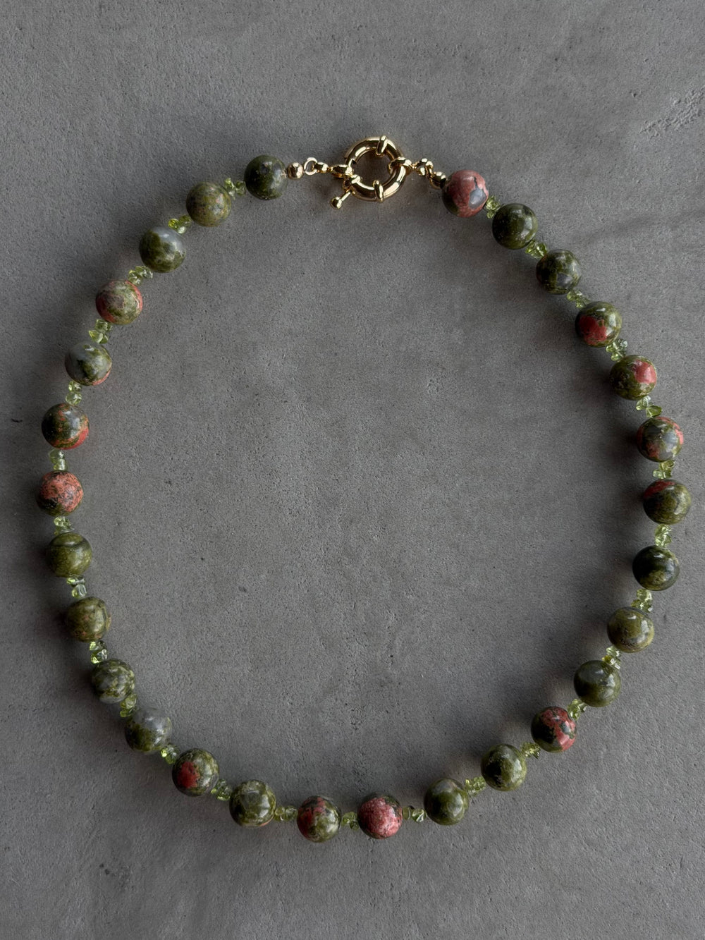 Unakite & Peridot Necklace
