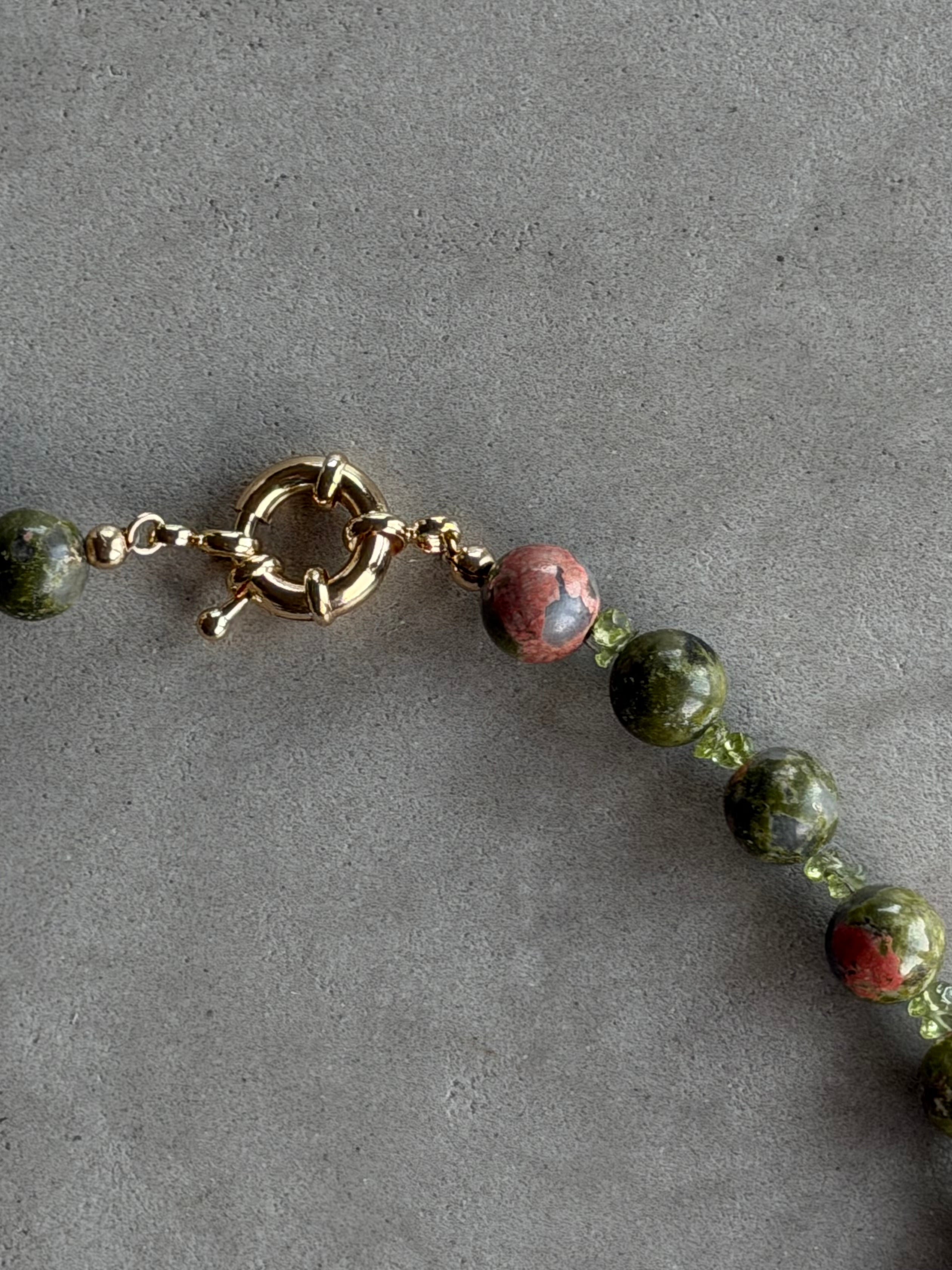 Unakite & Peridot Necklace