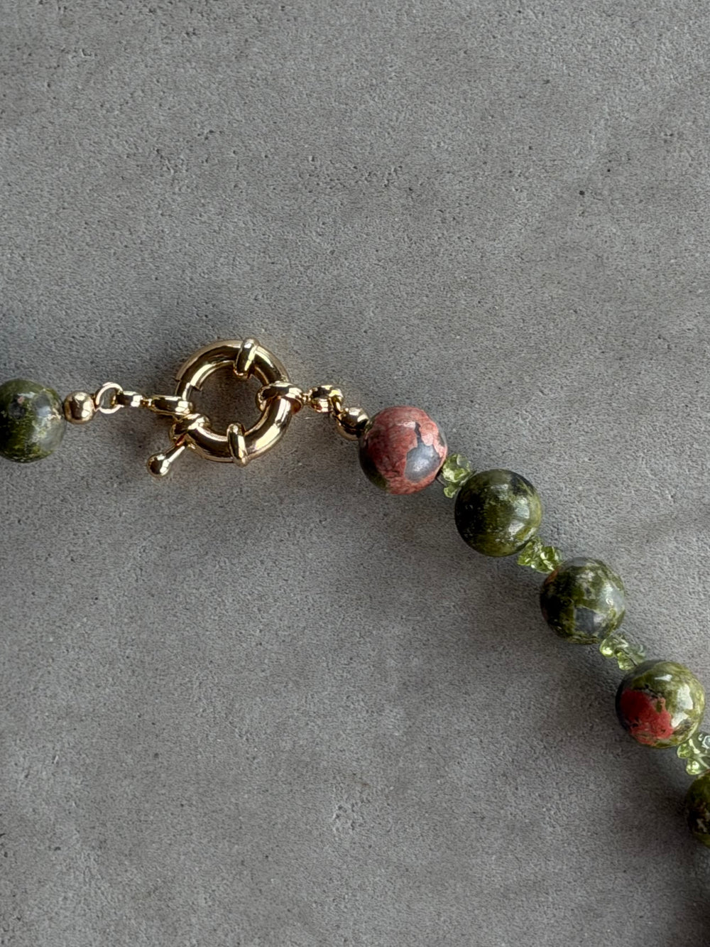 Unakite & Peridot Necklace