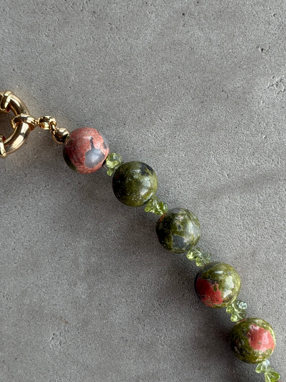 Unakite & Peridot Necklace