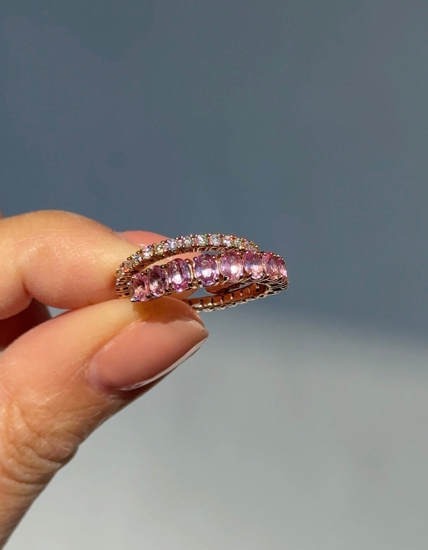 Pink Sapphire & Diamond Flex Ring
